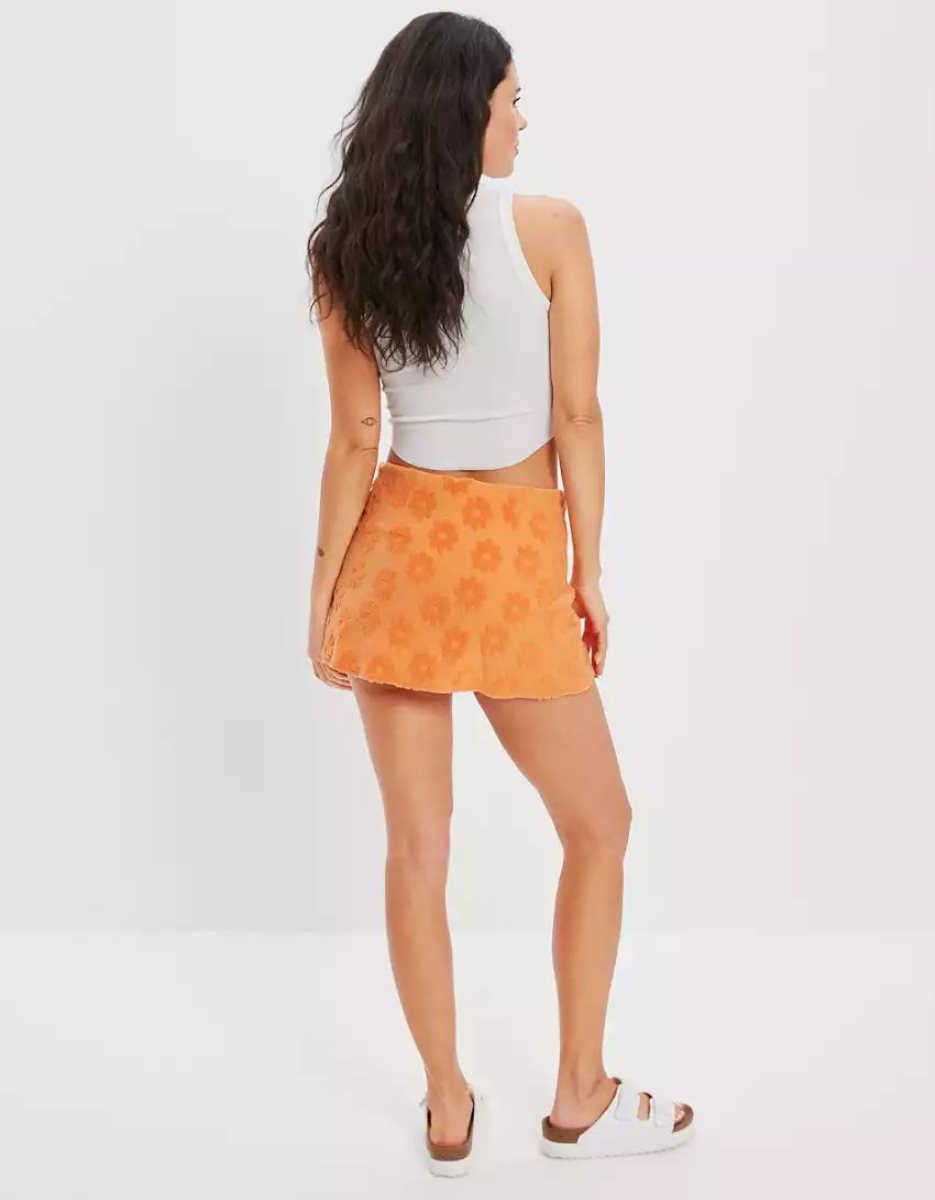 Jupes American Eagle AE It Knit Floral Orange Femme | HGQ-22772478